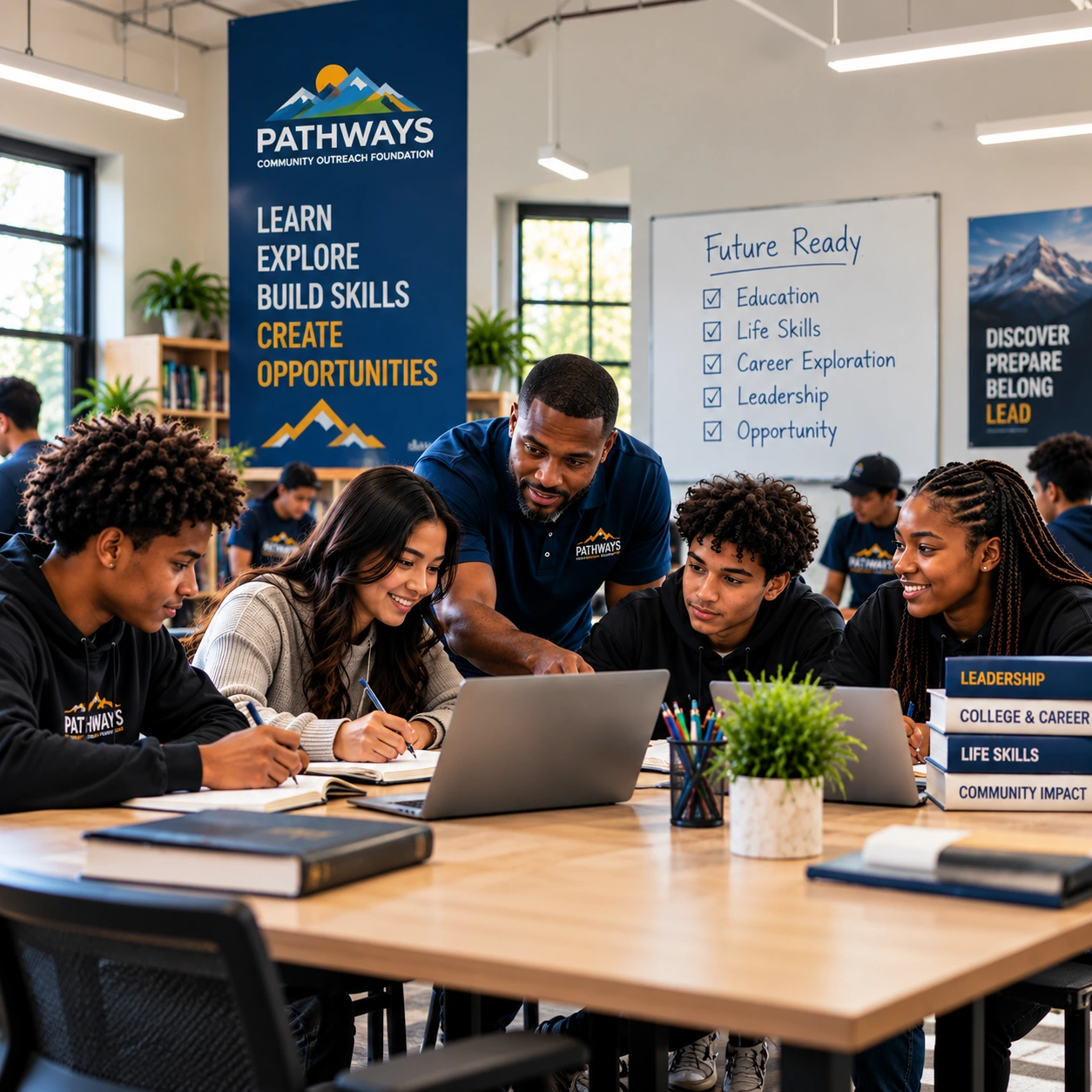 Youth building skills and exploring opportunities in the Pathways to Leadership program